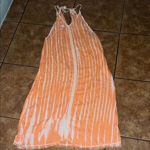 Orange and White Summer Dress